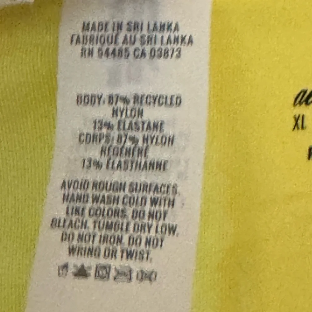 AA-622 Aerie NWT High Cut Cheeky Yellow Lined Summer Swim Bikini Bottoms Size XL